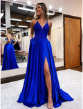 Empire Dress Formal Court Train Sleeveless V Neck Backless with Beading Appliques