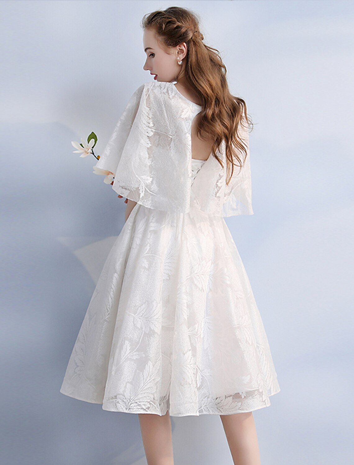 Cocktail Dresses Vintage Dress Party Wear Knee Length Half Sleeve Jewel Neck with Sleek