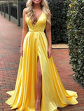 Evening Gown Empire Dress Prom Formal Evening Sweep / Brush Train Sleeveless V Neck Charmeuse with Pleats