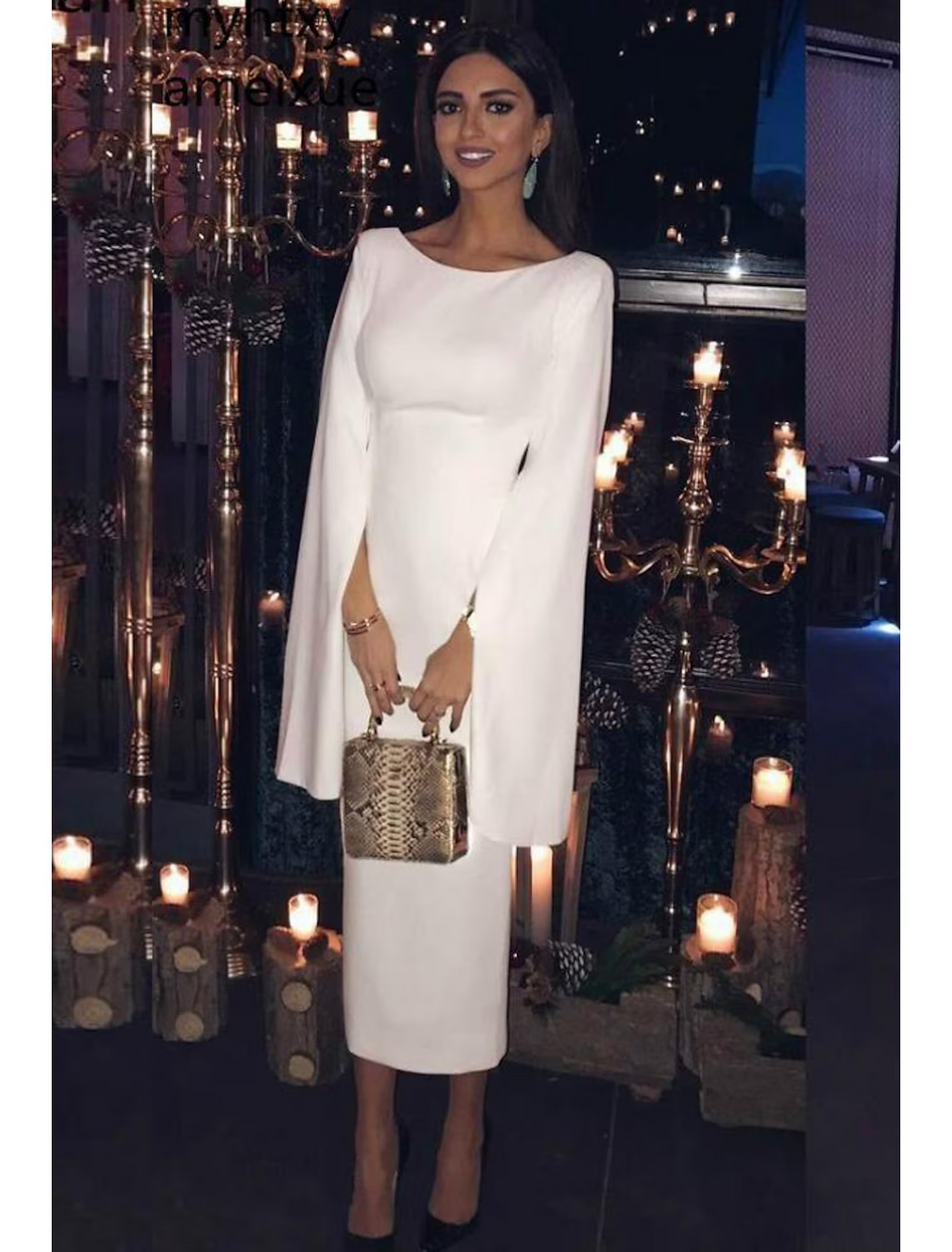 Cocktail Dresses Party Dress Holiday Long Sleeve Jewel Neck Backless with Sleek