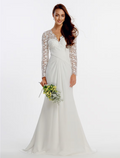 Beach Sexy Casual Wedding Dresses Sleeveless Strap V Neck Fabric With Split Front