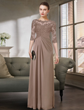 Mother of the Bride Dress Simple Elegant Floor Length Half Sleeve with Pleats