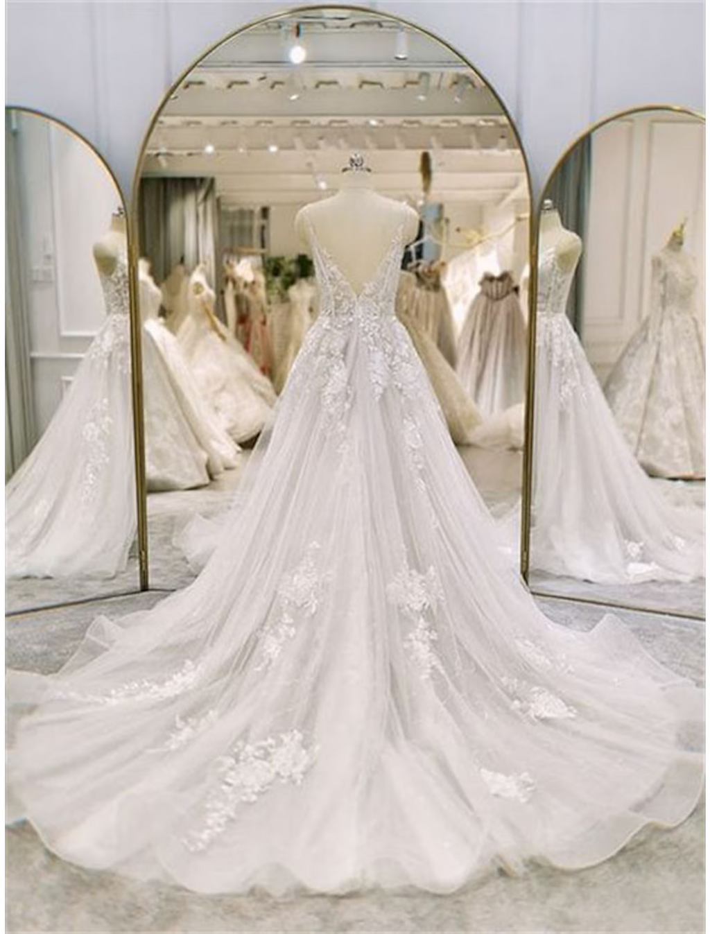 Engagement Formal Wedding Dresses A-Line Sleeveless Strap With Ruffles Appliques