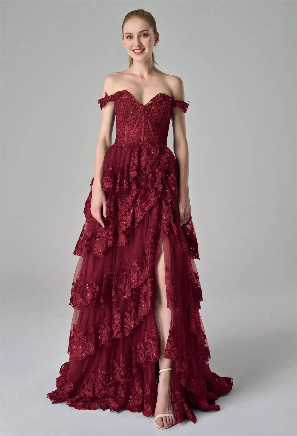 Graceful Stylish Refined Beautiful Timeless Elegant Tulle A-Line Sleeveless Floor-Length Prom Dress