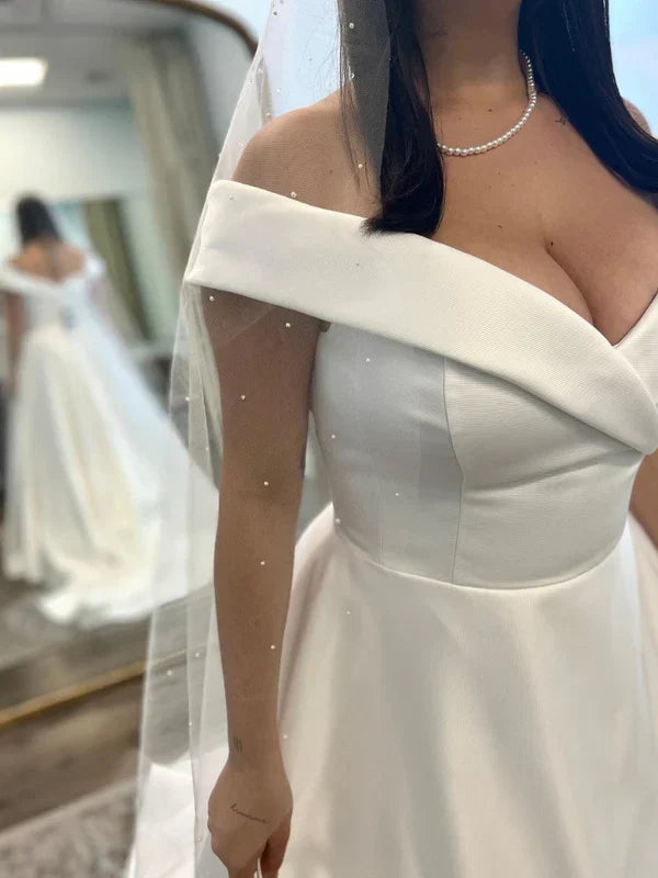 Off The Shoulder Sweetheart A Line Wedding Dresses
