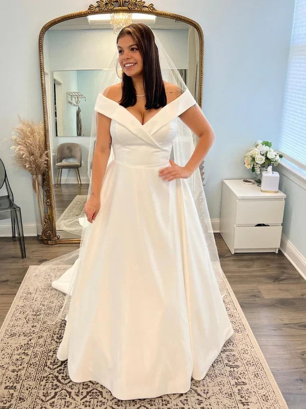 Off The Shoulder Sweetheart A Line Wedding Dresses