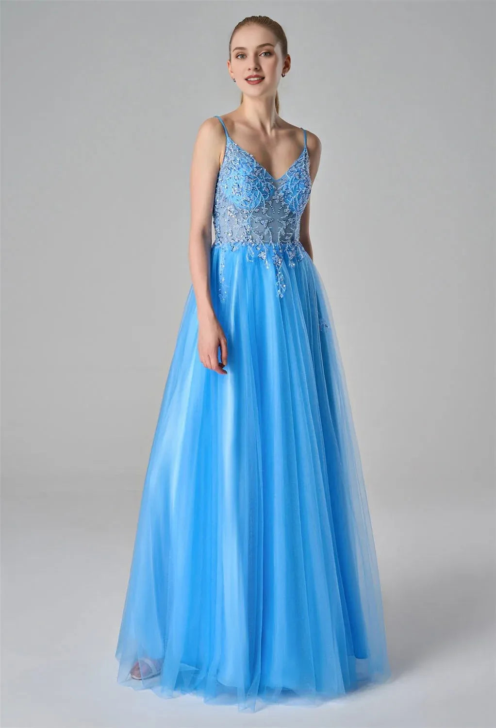 Special Occasion Sophisticated Graceful Stylish Refined Beautiful Elegant Tulle A-Line Sleeveless Prom Dress