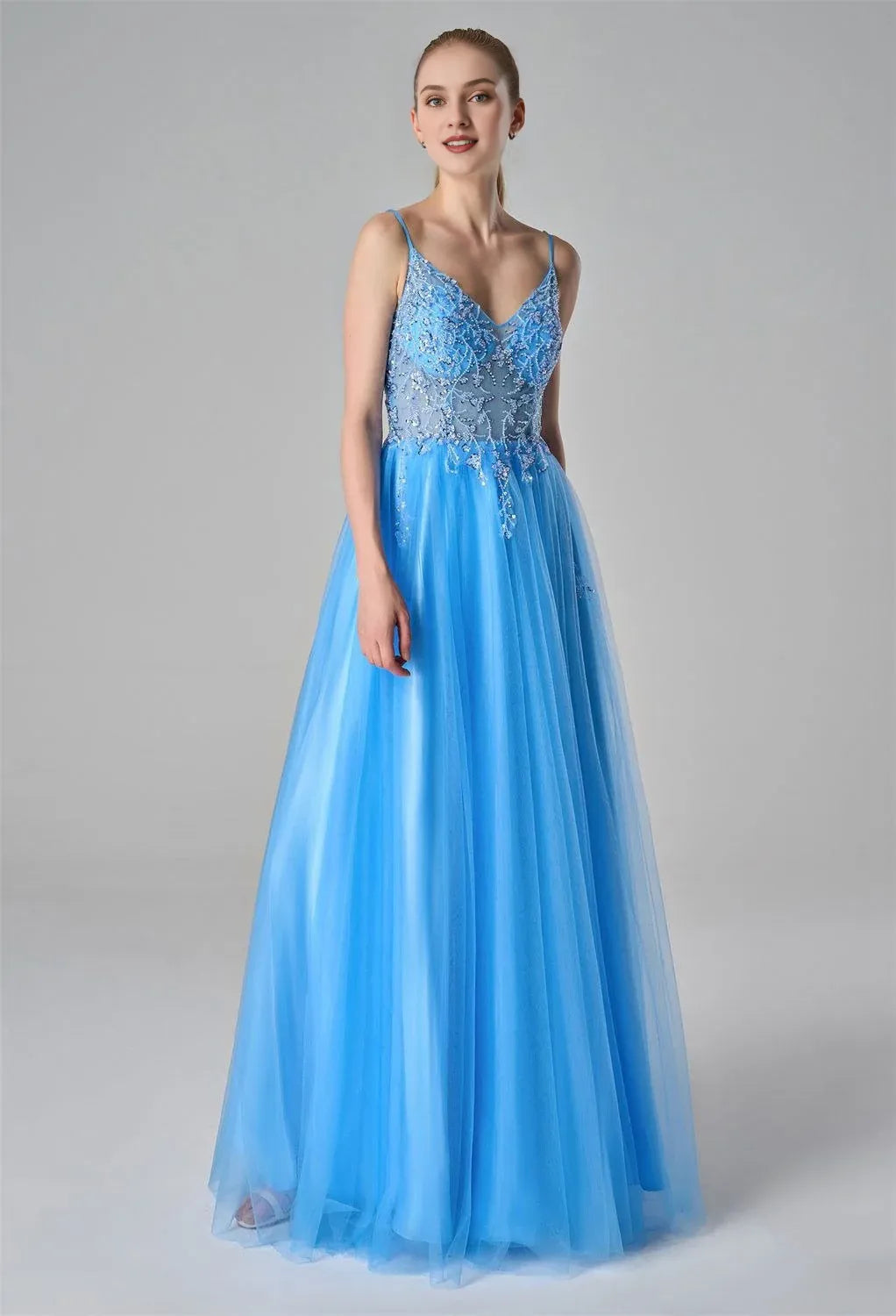 Special Occasion Sophisticated Graceful Stylish Refined Beautiful Elegant Tulle A-Line Sleeveless Prom Dress