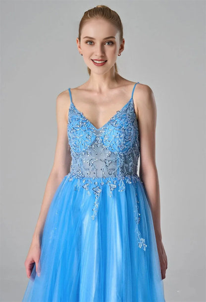 Special Occasion Sophisticated Graceful Stylish Refined Beautiful Elegant Tulle A-Line Sleeveless Prom Dress