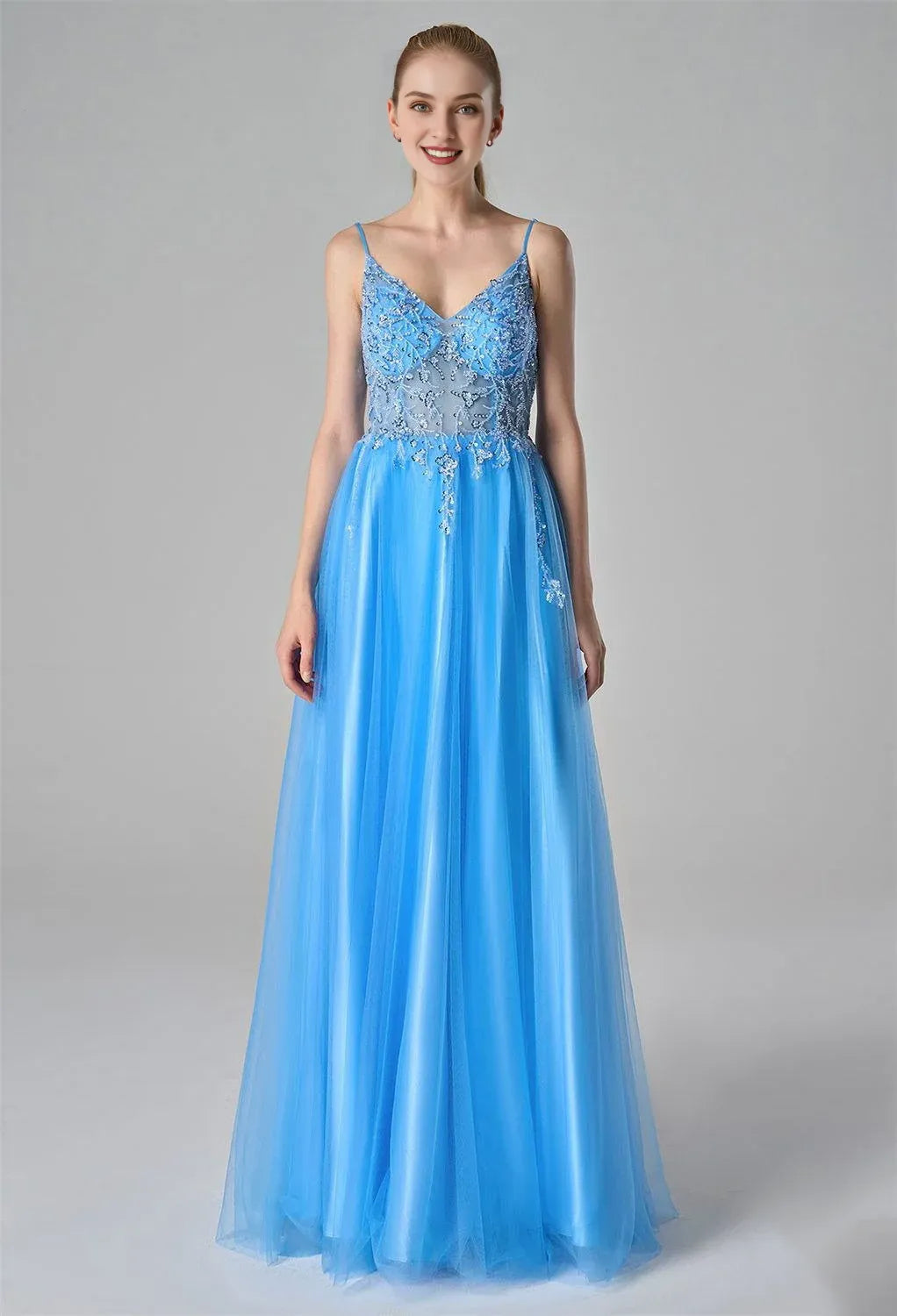 Special Occasion Sophisticated Graceful Stylish Refined Beautiful Elegant Tulle A-Line Sleeveless Prom Dress