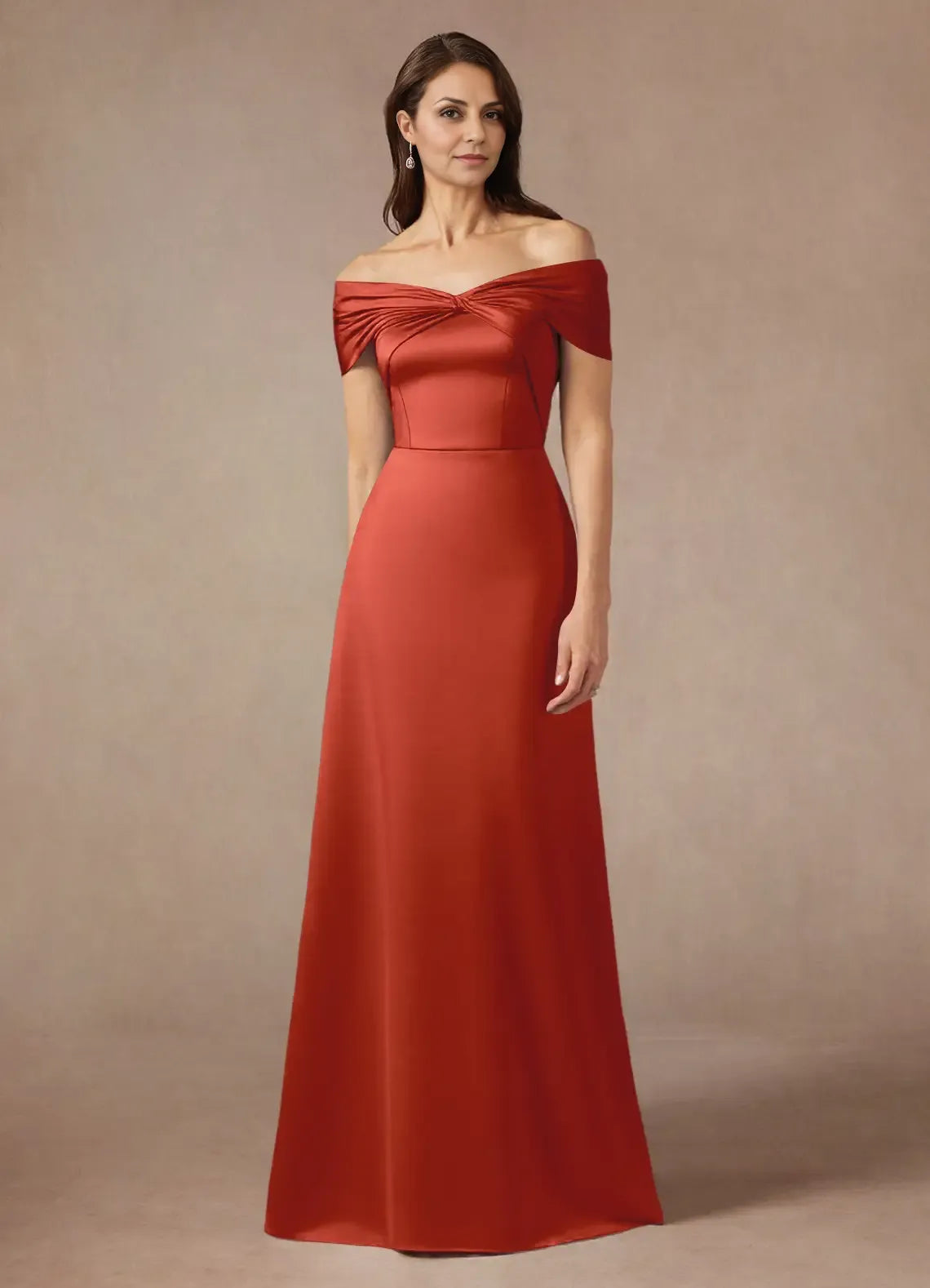 Beautiful Timeless Elegant Satin A-Line Sleeveless Floor-Length Mother of the Bride Dress