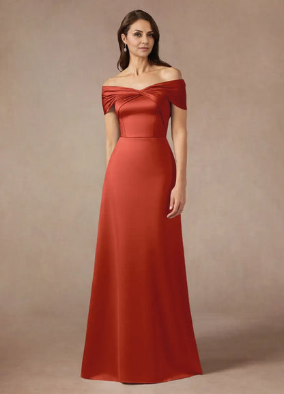 Beautiful Timeless Elegant Satin A-Line Sleeveless Floor-Length Mother of the Bride Dress