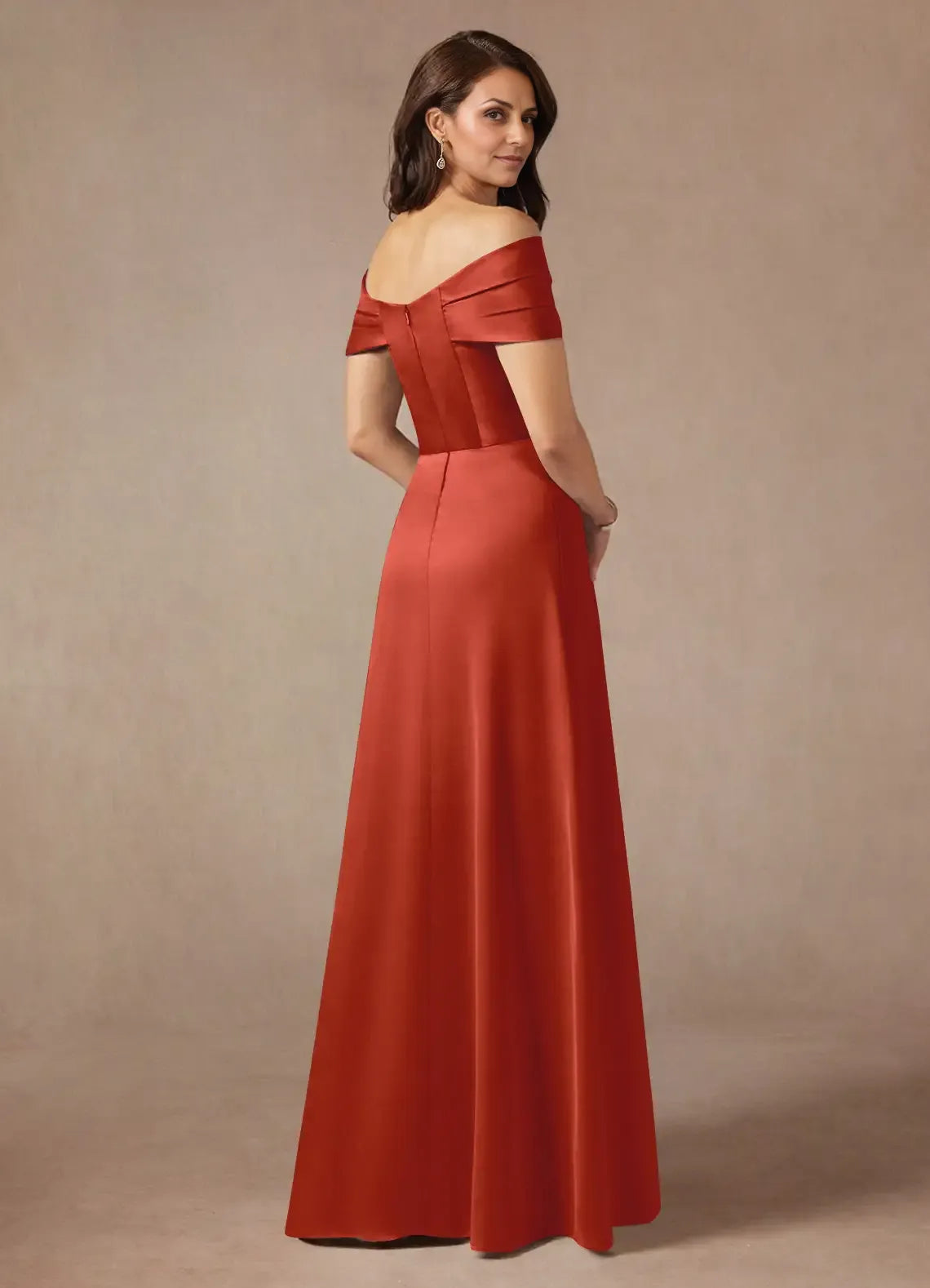 Beautiful Timeless Elegant Satin A-Line Sleeveless Floor-Length Mother of the Bride Dress