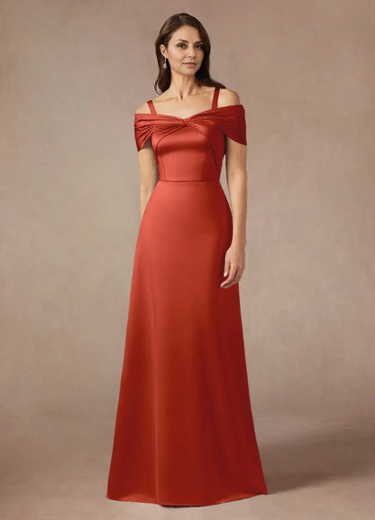 Beautiful Timeless Elegant Satin A-Line Sleeveless Floor-Length Mother of the Bride Dress