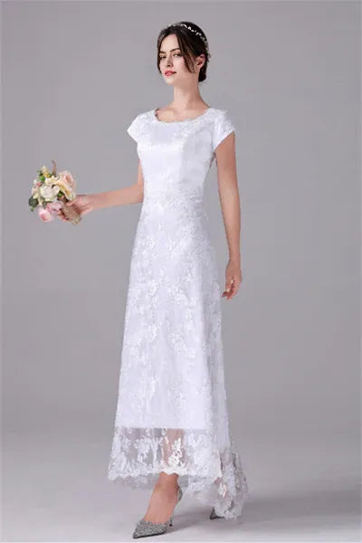 Short sleeves Asymmetrical Ankle Length Bateau mother's dress