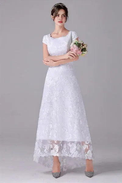 Short sleeves Asymmetrical Ankle Length Bateau mother's dress