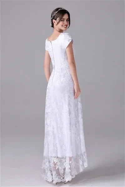 Short sleeves Asymmetrical Ankle Length Bateau mother's dress