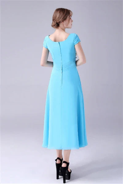 Short sleeves Square Knee-length mother's dress