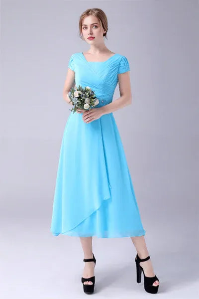 Short sleeves Square Knee-length mother's dress