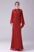 ankle-length high collar mother's dress