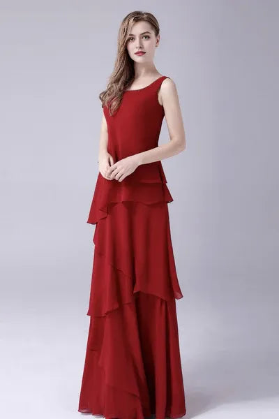 sleeveless jewel floor length backless mother's dress