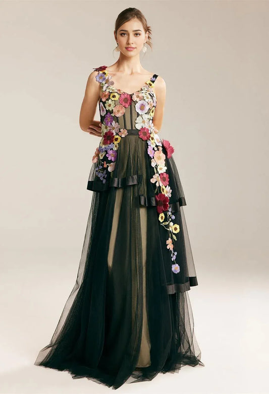 Beautiful Timeless Special Occasion Elegant Red Tulle A-Line V-Neck Sleeveless Prom Dress