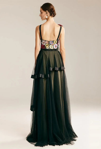 Beautiful Timeless Special Occasion Elegant Red Tulle A-Line V-Neck Sleeveless Prom Dress