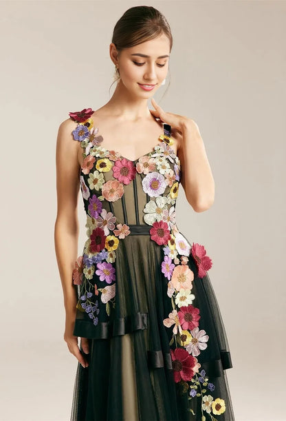 Beautiful Timeless Special Occasion Elegant Red Tulle A-Line V-Neck Sleeveless Prom Dress