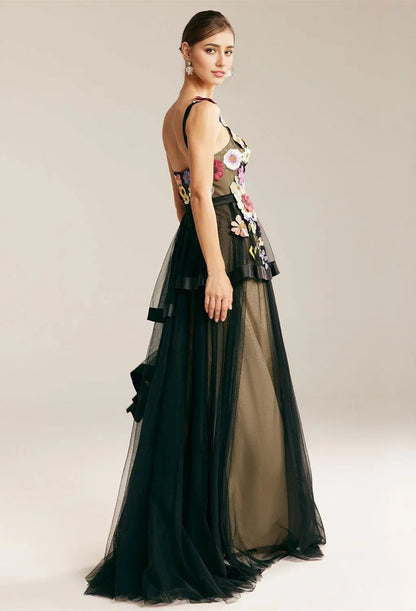 Beautiful Timeless Special Occasion Elegant Red Tulle A-Line V-Neck Sleeveless Prom Dress