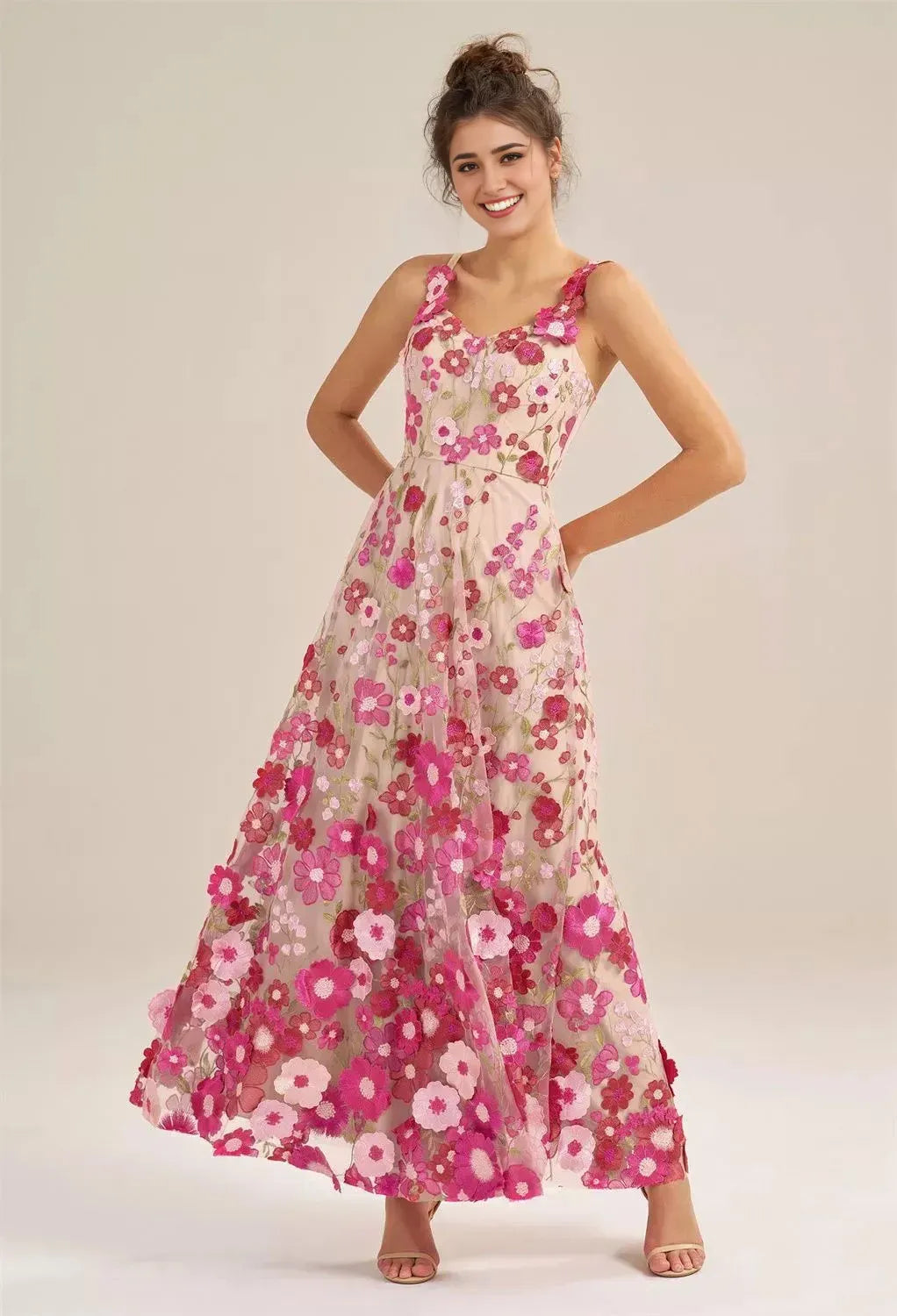 Refined Beautiful Timeless Elegant Red Tulle A-Line V-Neck Sleeveless Long Prom Dress