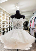 Off-the-Shoulder Sleeveless Short/Mini Homecoming Dress With Beading