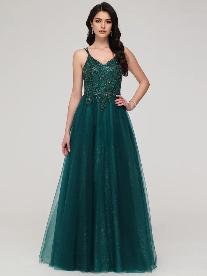 Spaghetti Straps Long Prom Dress