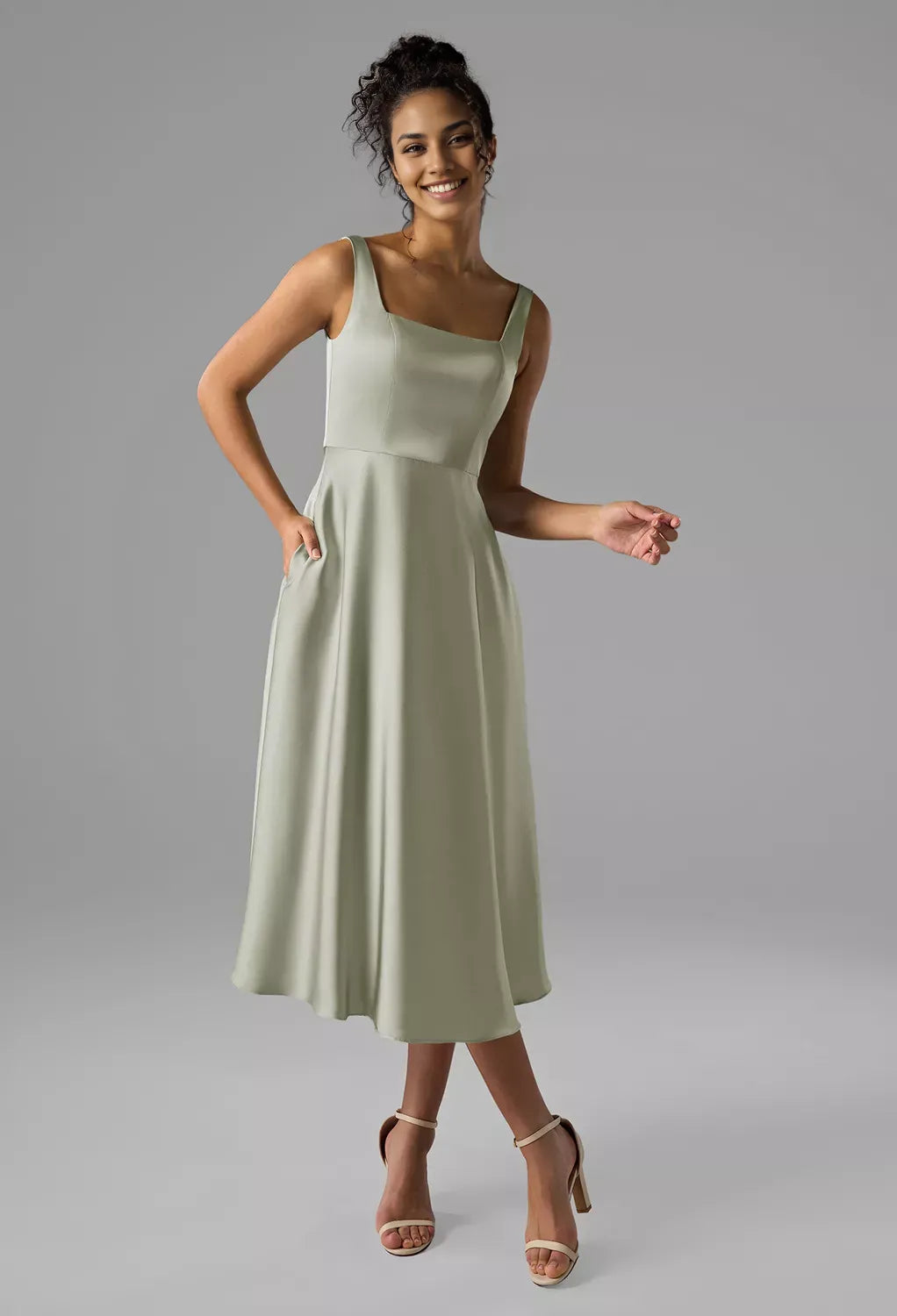 Special Occasion Sophisticated Graceful Stylish Refined Beautiful Elegant Satin A-Line Sleeveless Prom Dress