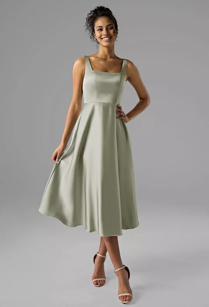 Special Occasion Sophisticated Graceful Stylish Refined Beautiful Elegant Satin A-Line Sleeveless Prom Dress