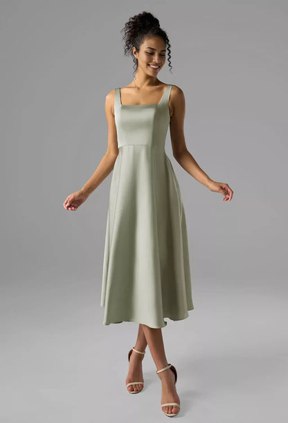 Special Occasion Sophisticated Graceful Stylish Refined Beautiful Elegant Satin A-Line Sleeveless Prom Dress