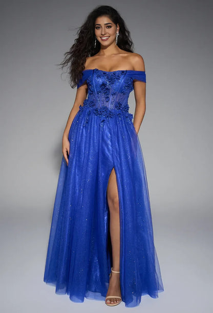 Beautiful Timeless Chic Elegant Royal Blue Tulle A-Line Sweetheart Sleeveless Prom Dress