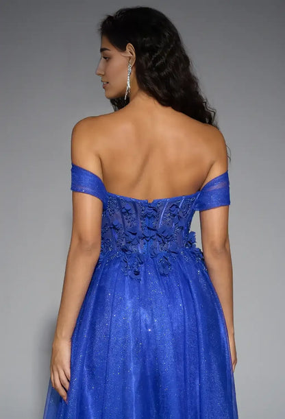 Beautiful Timeless Chic Elegant Royal Blue Tulle A-Line Sweetheart Sleeveless Prom Dress