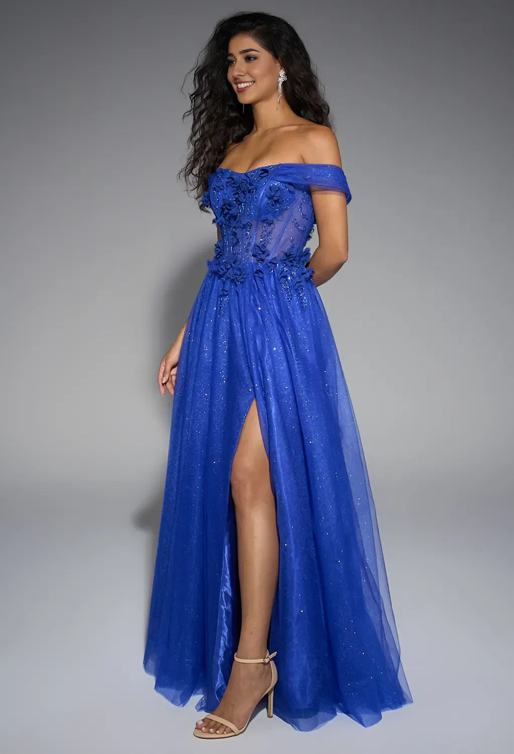 Beautiful Timeless Chic Elegant Royal Blue Tulle A-Line Sweetheart Sleeveless Prom Dress