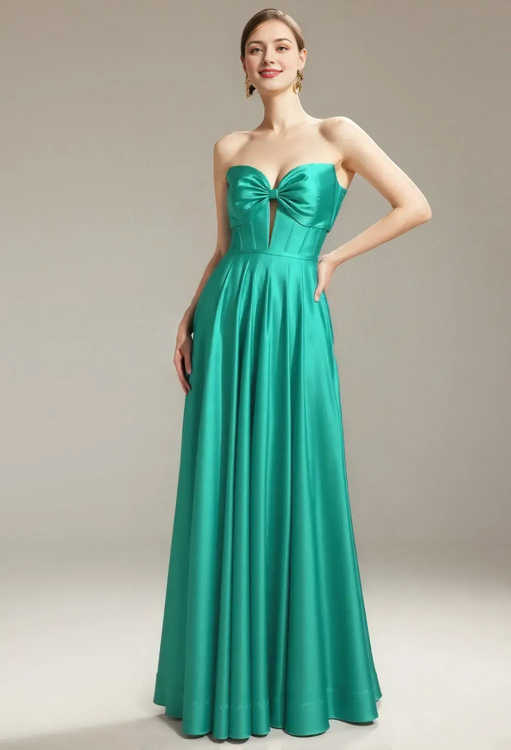 Special Occasion Sophisticated Graceful Stylish Elegant Satin A-Line Sweetheart Sleeveless Long Bridesmaid Dress