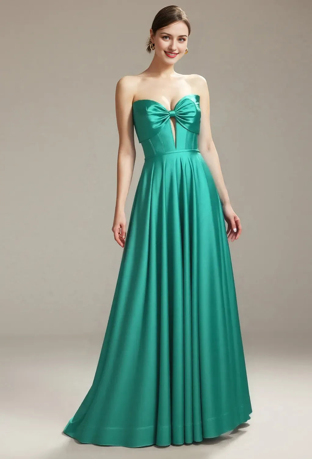 Special Occasion Sophisticated Graceful Stylish Elegant Satin A-Line Sweetheart Sleeveless Long Bridesmaid Dress