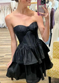 Sweetheart Sleeveless Short/Mini Homecoming Dress with Ruffles
