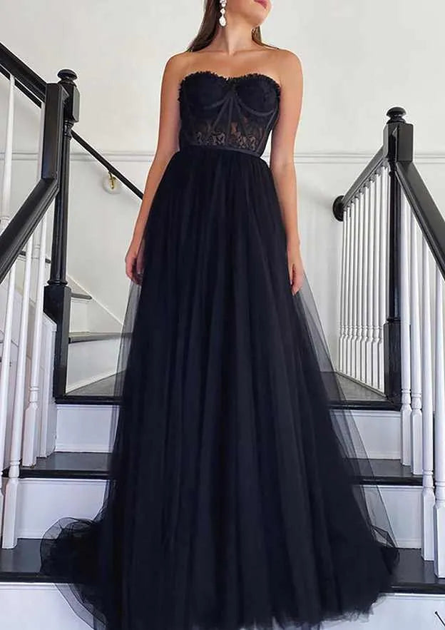 Sweetheart Strapless Long/Floor-Length Prom Dress