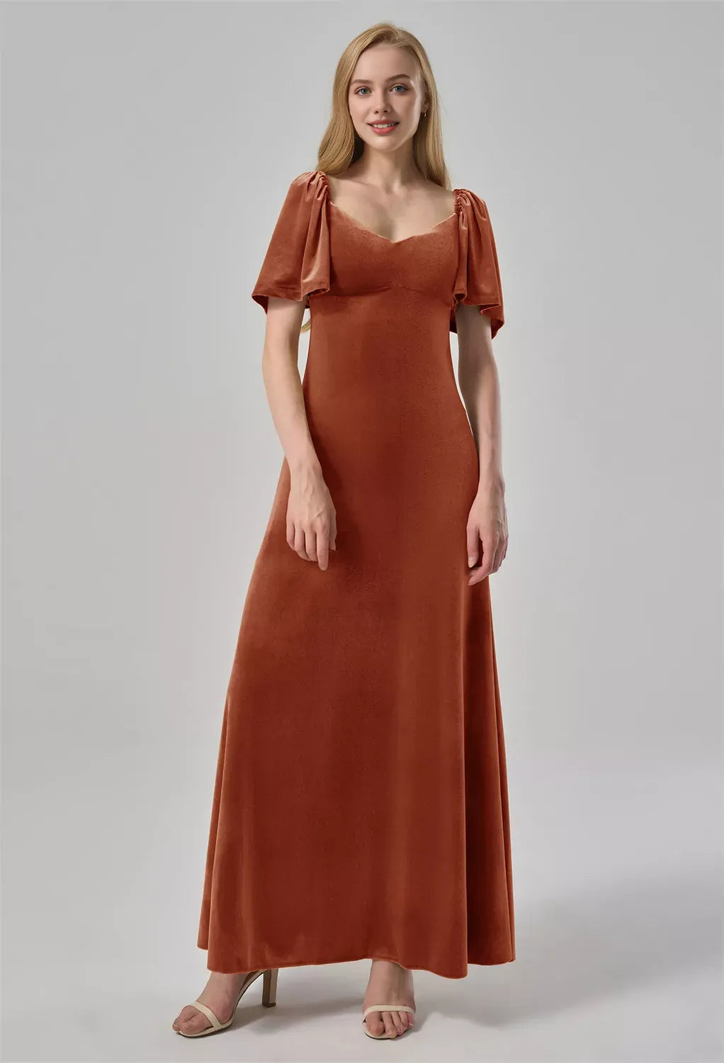Timeless Special Occasion Elegant Velvet A-Line V-Neck Short Sleeve Short Prom Dress