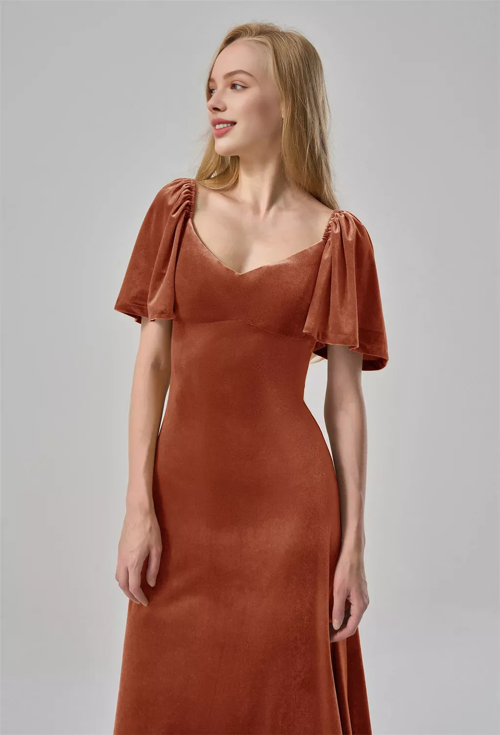 Timeless Special Occasion Elegant Velvet A-Line V-Neck Short Sleeve Short Prom Dress