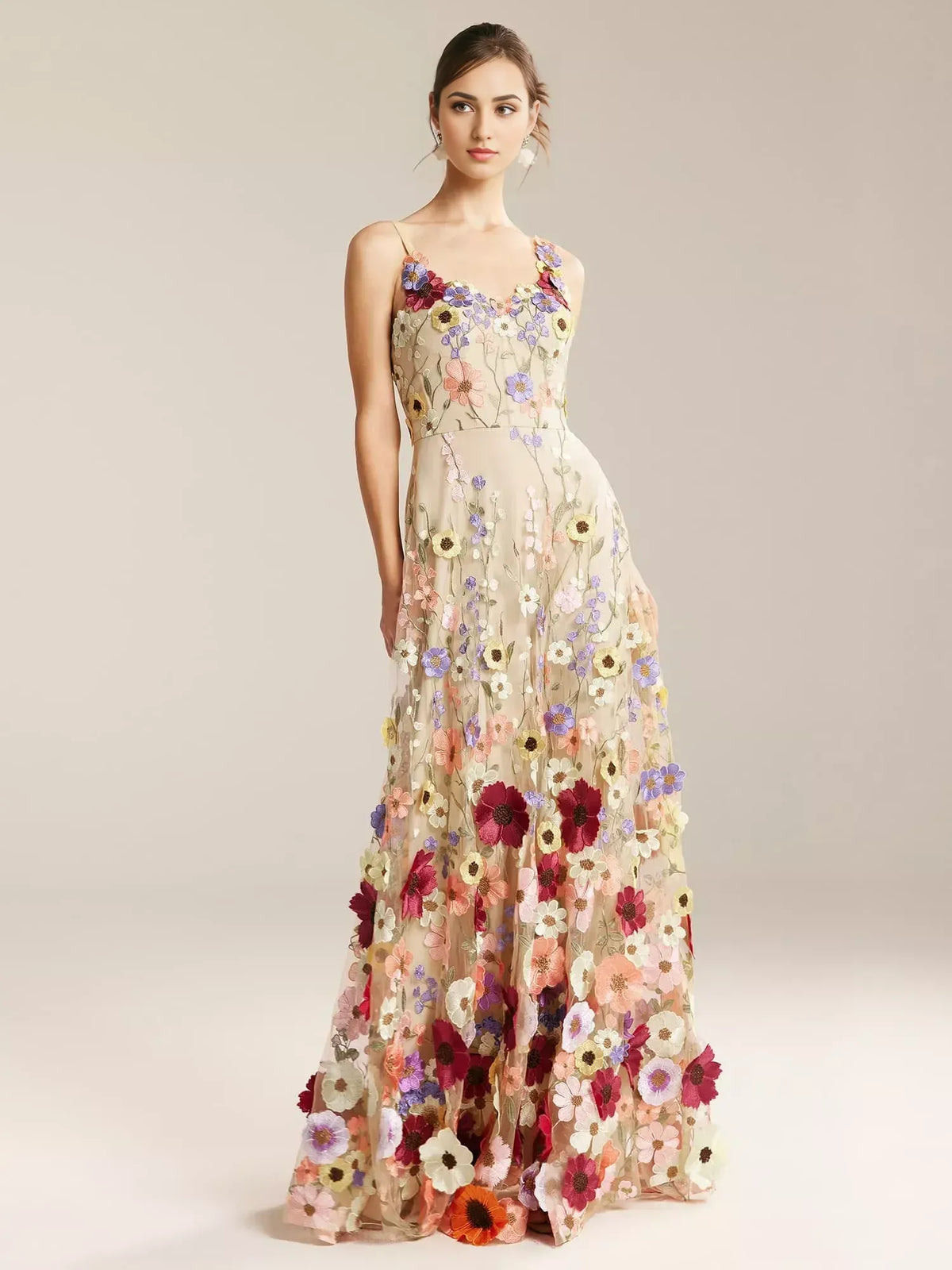 Refined Beautiful Timeless Elegant Red Tulle A-Line V-Neck Sleeveless Long Prom Dress