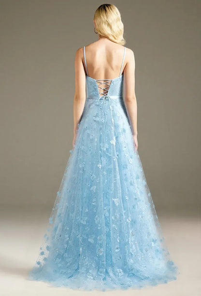 Graceful Stylish Refined Beautiful Elegant Red Tulle A-Line V-Neck Sleeveless Prom Dress