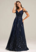 Timeless Special Occasion Sophisticated Graceful Elegant Tulle A-Line V-Neck Sleeveless Prom Dress