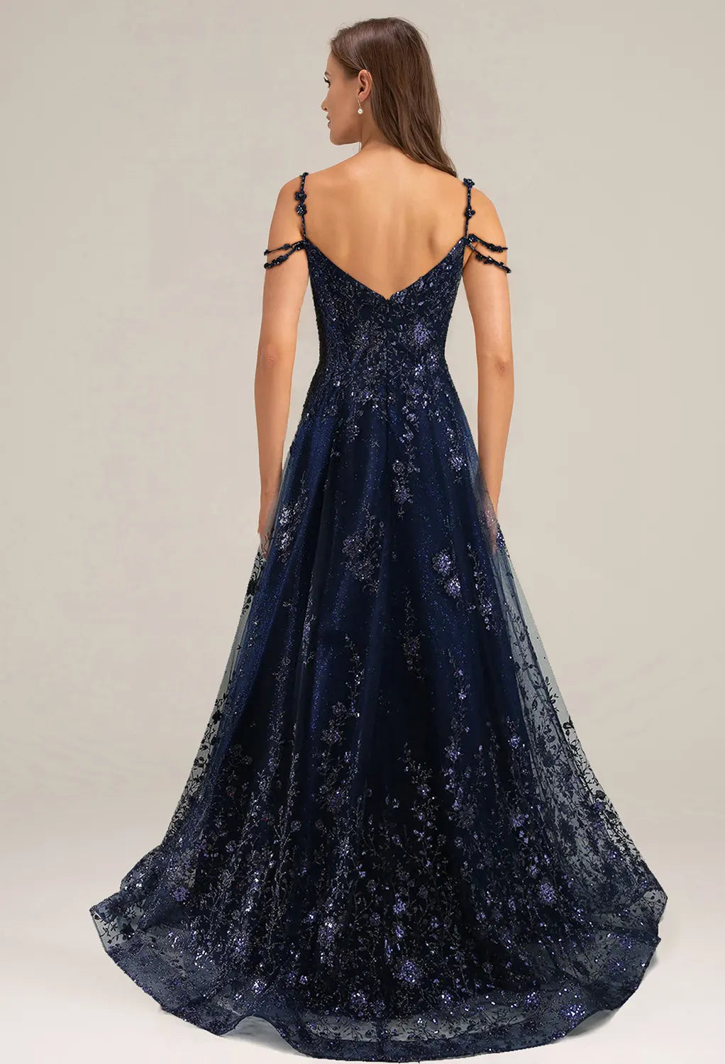 Timeless Special Occasion Sophisticated Graceful Elegant Tulle A-Line V-Neck Sleeveless Prom Dress