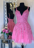 V Neck Sleeveless Short/Mini Homecoming Dress with Beading