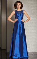 Royal A‑Line Bateau Sleeveless Illusion‑Back Floor‑Length Mother Of The Bride Dress